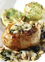 Image showing Stuffed potato with mushroom