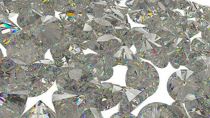 Image showing Large Diamonds and gemstones isolated white