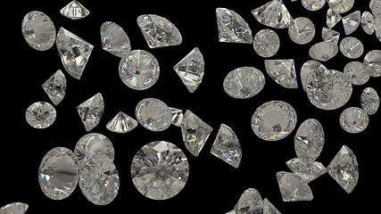 Image showing Diamonds or gemstones on black 