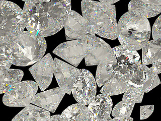 Image showing Diamonds or jewelry gemstones on black 
