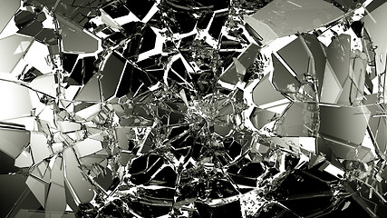 Image showing Broken and cracked glass isolated on white