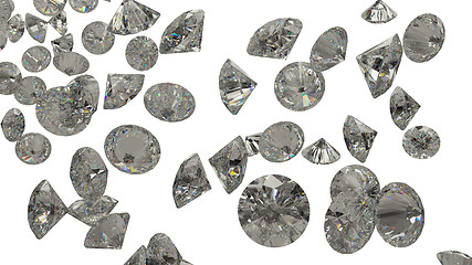 Image showing many Large Diamonds and gemstones isolated