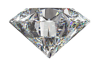 Image showing Side view of round diamond with isolated 