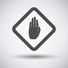 Image showing Warning hand icon