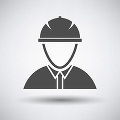 Image showing Construction worker head in hemlet  icon