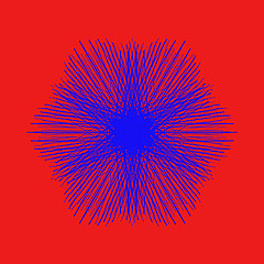 Image showing blue star on red