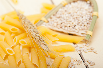 Image showing Italian pasta penne with wheat