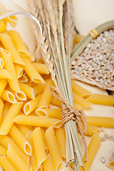 Image showing Italian pasta penne with wheat