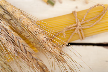 Image showing organic Raw italian pasta and durum wheat 