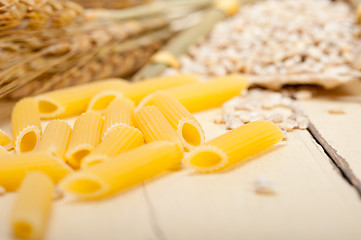 Image showing Italian pasta penne with wheat