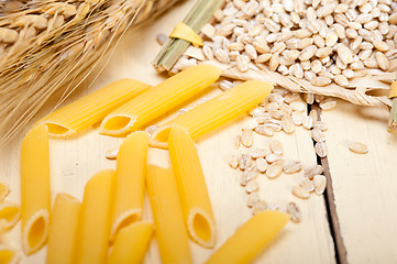 Image showing Italian pasta penne with wheat