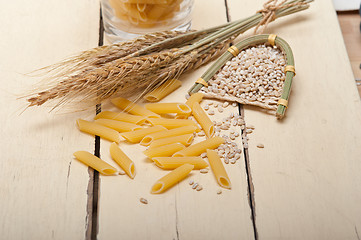 Image showing Italian pasta penne with wheat