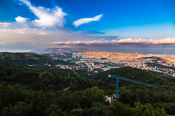 Image showing Panoramic view of Barcelona