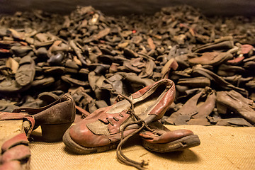 Image showing Boots of victims in Auschwitz