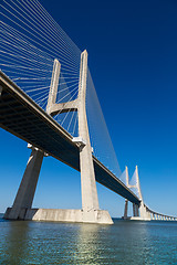 Image showing Vasco da Gama Bridge in Lisbon