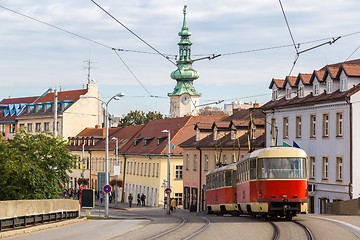 Image showing Red tram in Bratislava