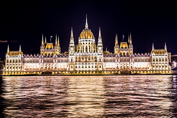 Image showing Budapest Parliament building in Hungary at twilight.