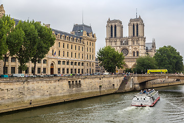 Image showing Seine and Notre Dame de Paris