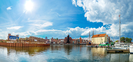 Image showing Cityscape on the Vistula River in Gdansk, Poland.