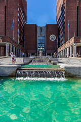 Image showing City Hall and monuments in Oslo, Norway