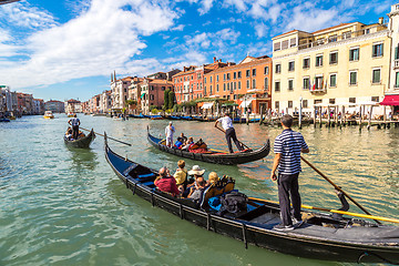 Image showing Gondola on Canal Grande in Venice