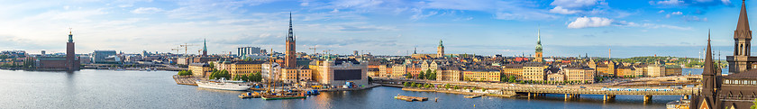 Image showing Panorama of the Old Town (Gamla Stan) in Stockholm, Sweden