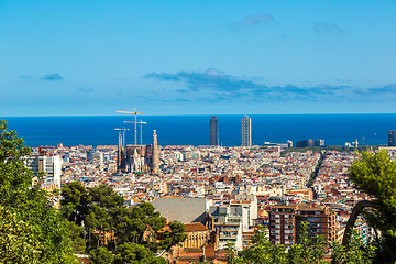 Image showing Panoramic view of Barcelona