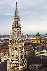 Image showing Aerial view on Marienplatz town hall