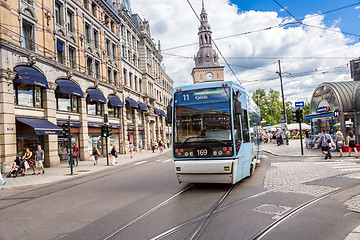 Image showing Modern tram in Oslo, Norway