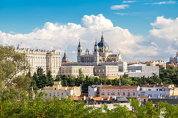 Image showing Almudena Cathedral and Royal Palace in Madrid