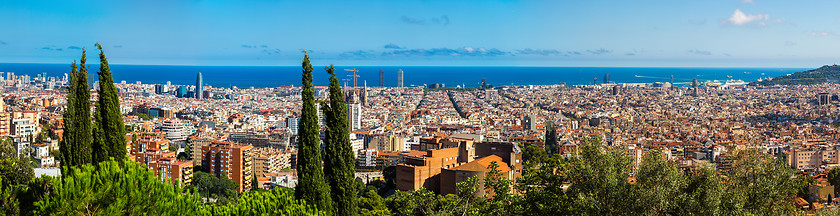 Image showing Panoramic view of Barcelona