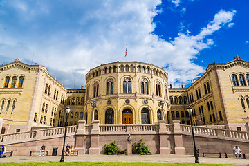 Image showing Norwegian Parliament building in Oslo