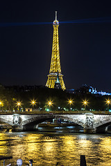 Image showing Eiffel Tower at sunset in Paris