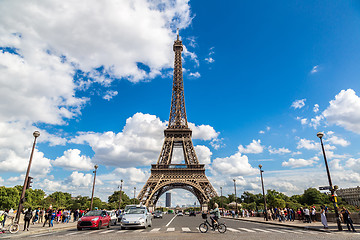 Image showing Seine and Eiffel tower  in Paris