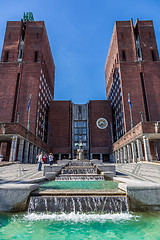 Image showing City Hall and monuments in Oslo, Norway