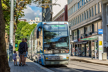 Image showing Modern tram in Oslo, Norway