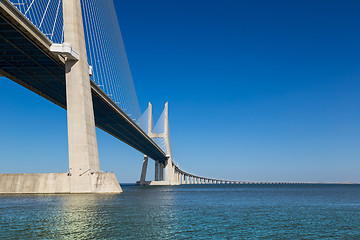 Image showing Vasco da Gama Bridge in Lisbon