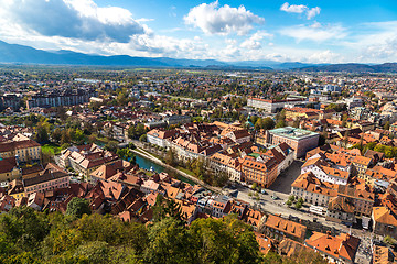 Image showing Aerial view of Ljubljana in Slovenia