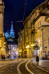 Image showing Rynok Square in Lviv at night