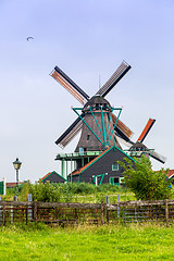 Image showing Wind mills in Holland