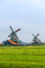 Image showing Wind mills in Holland