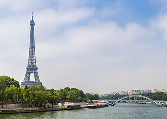 Image showing Seine in Paris and Eiffel tower