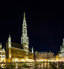 Image showing Panorama of the Grand Place in Brussels