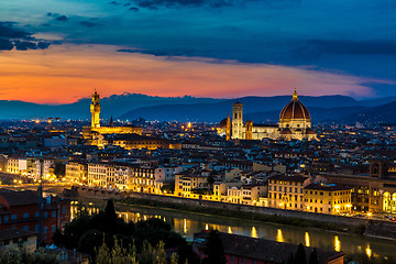 Image showing Panoramic sunset Florence