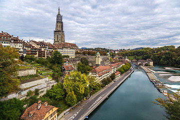 Image showing Bern and Berner Munster cathedral