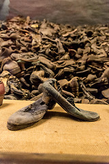 Image showing Boots of victims in Auschwitz