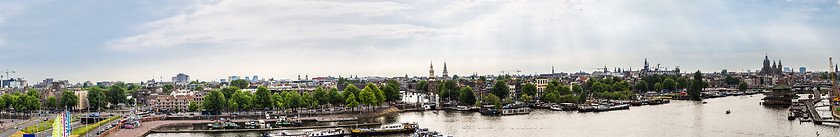 Image showing Canal and bridge in Amsterdam