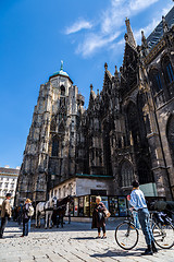 Image showing Beautiful view of St. Stephen\'s Cathedral at evening, Vienna, Au