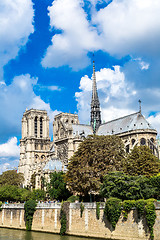 Image showing Seine and Notre Dame de Paris