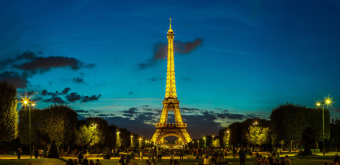 Image showing Eiffel Tower at sunset in Paris